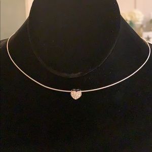 Sparkly heart slide pendant on wire